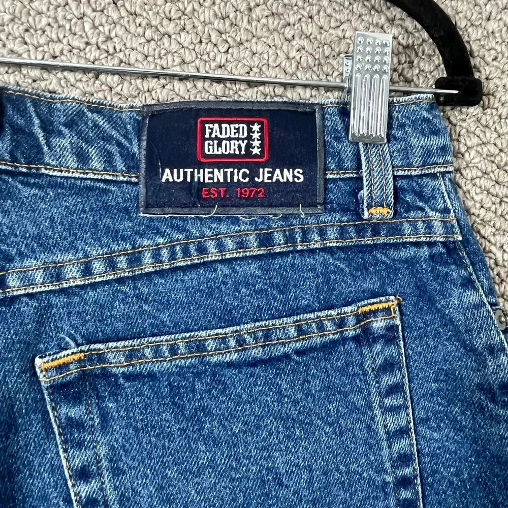 Vintage‎ Faded Glory To The Knee Shorts Boys 12 Blue Denim Medium Wash Pockets